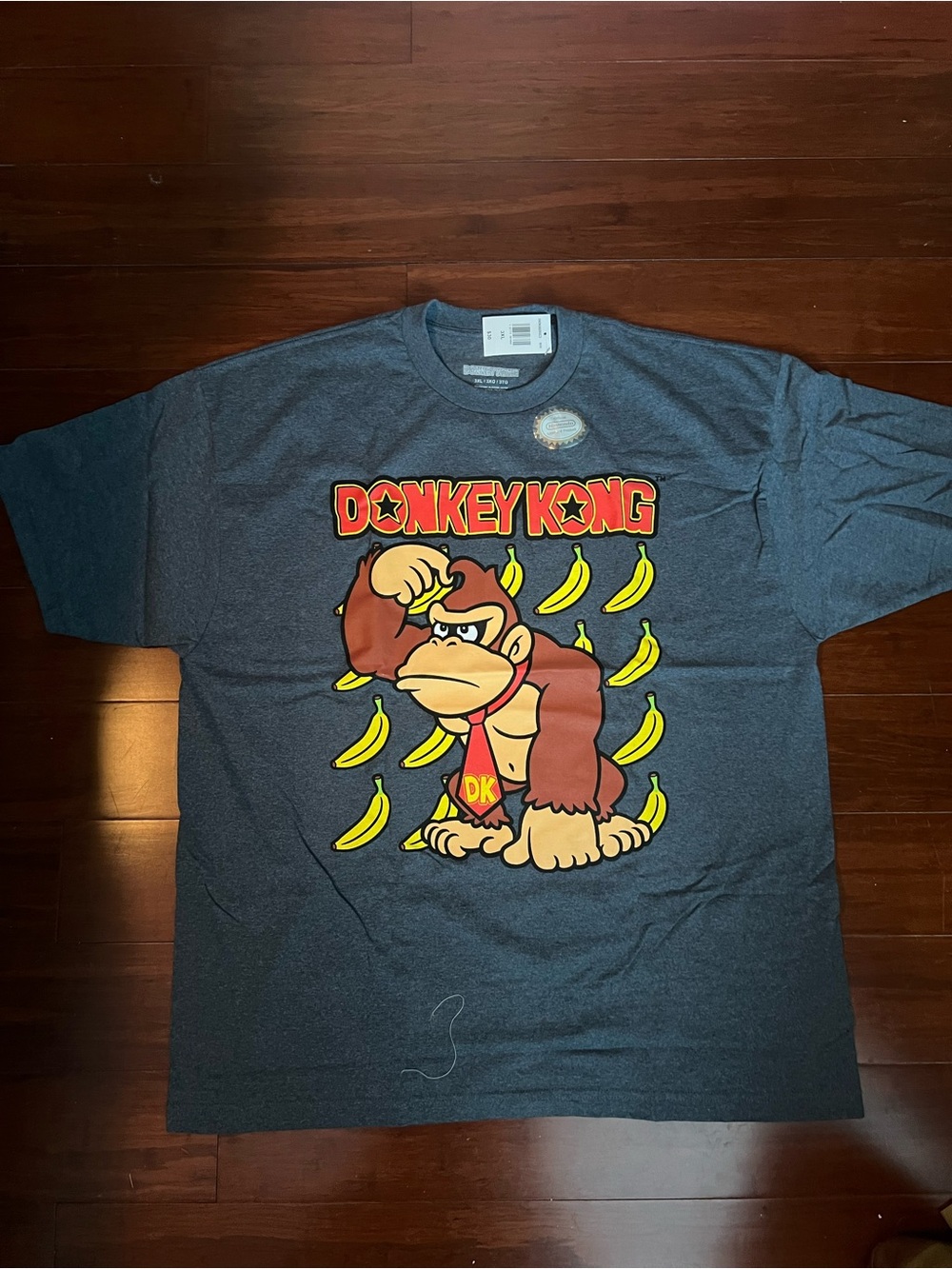 Donkey Kong Graphic Tee - Charcoal with Yellow Accents